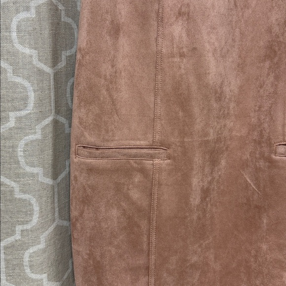 a new day Blush Pink tan Faux Suede Sleeveless Shift Dress sz 16 - Picture 5 of 9